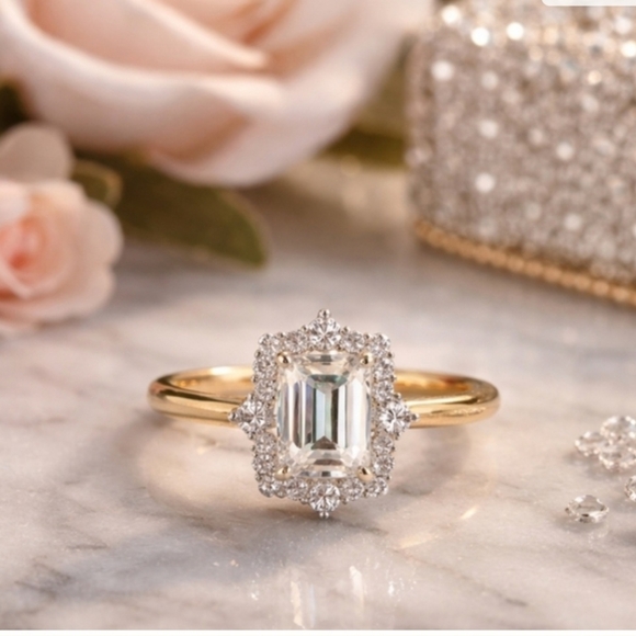 Jameson Jewelry - Jameson Emerald Cut Lab Diamond Ring in Gold and Silver